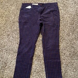Pilcro Corduroy Pants PurpleBlue Floral Print 32